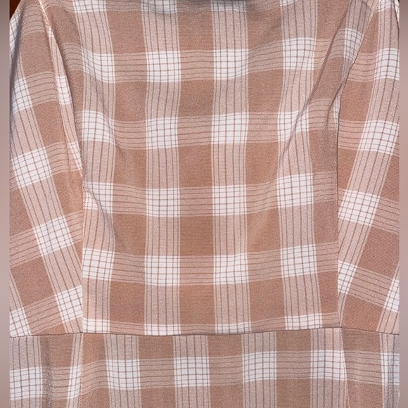 Nordstrom BP Peach Plaid Mini Dress Size S NWT - Picture 4 of 5
